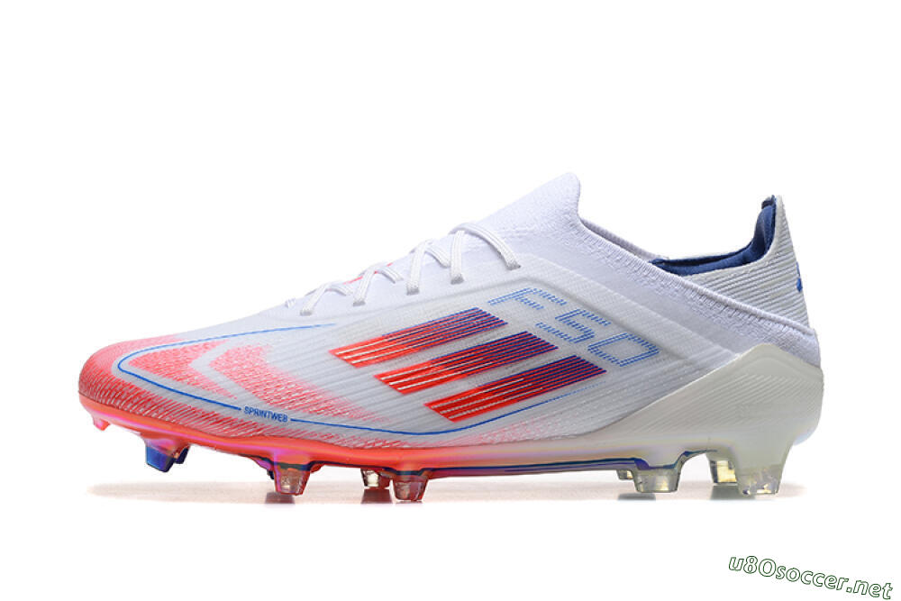 Men's Adidas F50 Elite FG Football Boots - White/Red/Blue 0