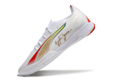Men's Puma Ultra Ultimate TF Football Shoes - White/Red/Yellow