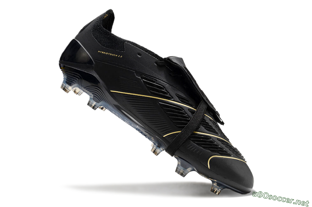 Unisex Adidas Predator Elite Foldover Tongue FG Football Boots - Black/Gold/Blue 4