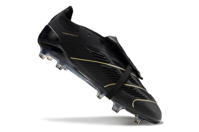 Unisex Adidas Predator Elite Foldover Tongue FG Football Boots - Black/Gold/Blue