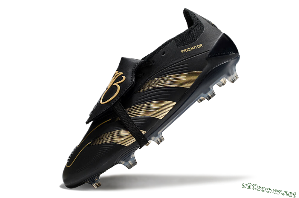Unisex Adidas Predator Elite Foldover Tongue FG Football Boots - Black/Gold/Blue 5