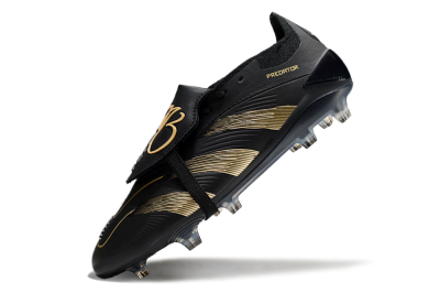 Unisex Adidas Predator Elite Foldover Tongue FG Football Boots - Black/Gold/Blue