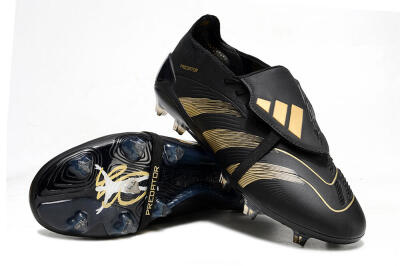 Unisex Adidas Predator Elite Foldover Tongue FG Football Boots - Black/Gold/Blue