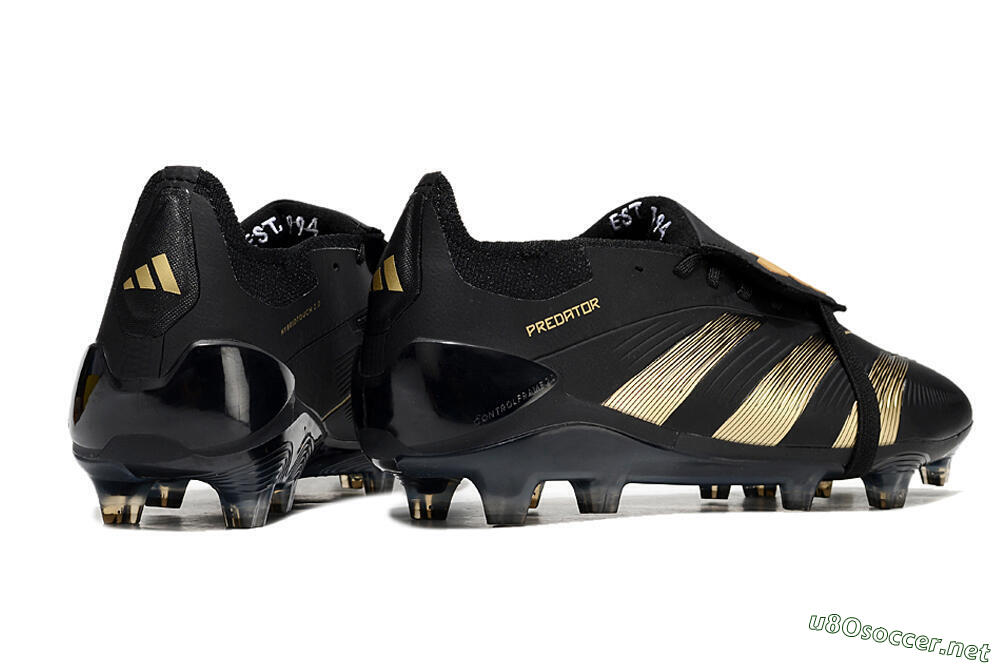 Unisex Adidas Predator Elite Foldover Tongue FG Football Boots - Black/Gold/Blue 6