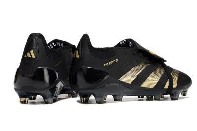Unisex Adidas Predator Elite Foldover Tongue FG Football Boots - Black/Gold/Blue