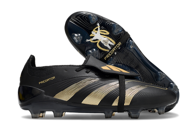 Unisex Adidas Predator Elite Foldover Tongue FG Football Boots - Black/Gold/Blue