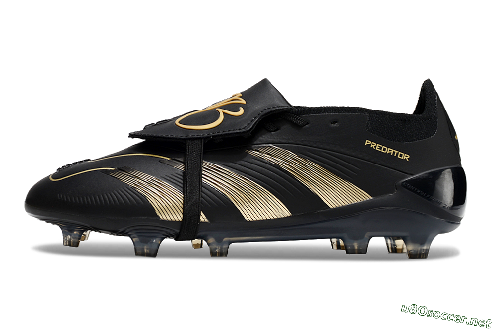 Unisex Adidas Predator Elite Foldover Tongue FG Football Boots - Black/Gold/Blue 0