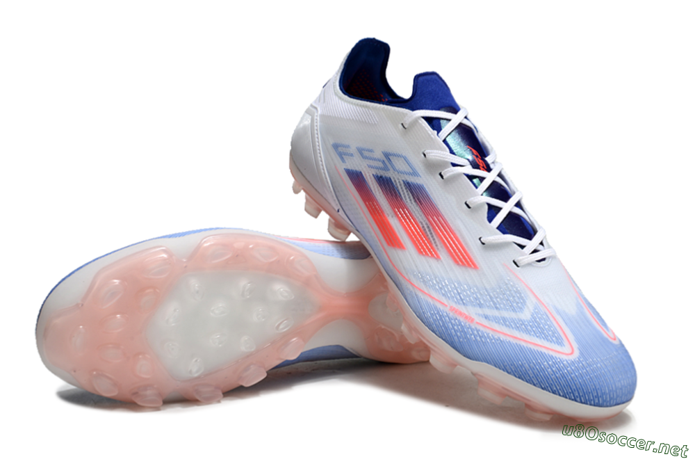 Men's Adidas F50 Elite AG Football Boots - White/Blue/Red 3