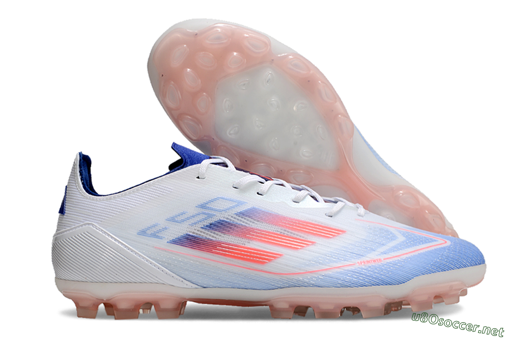 Men's Adidas F50 Elite AG Football Boots - White/Blue/Red 2
