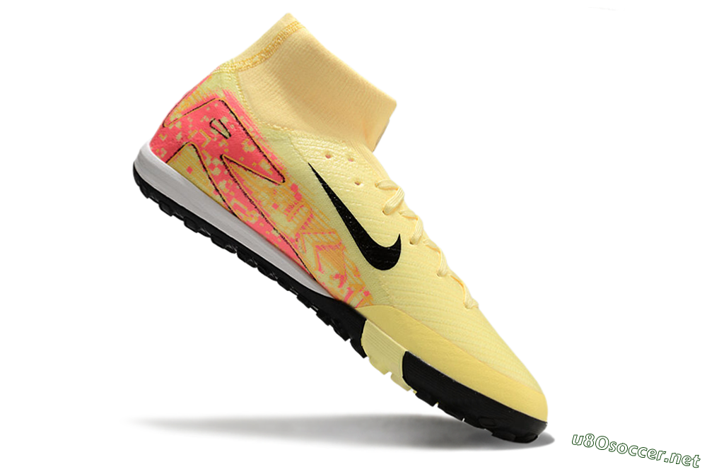 Men's Nike Air Zoom Mercurial Superfly 10 Elite TF Football Shoes - Yellow/Pink/Black 4