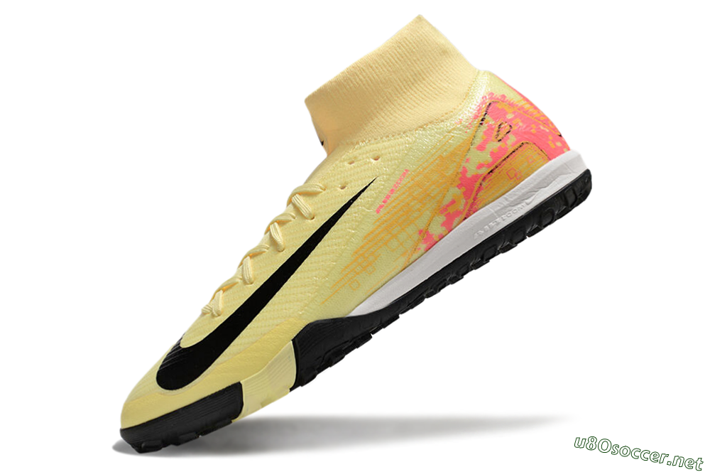 Men's Nike Air Zoom Mercurial Superfly 10 Elite TF Football Shoes - Yellow/Pink/Black 5