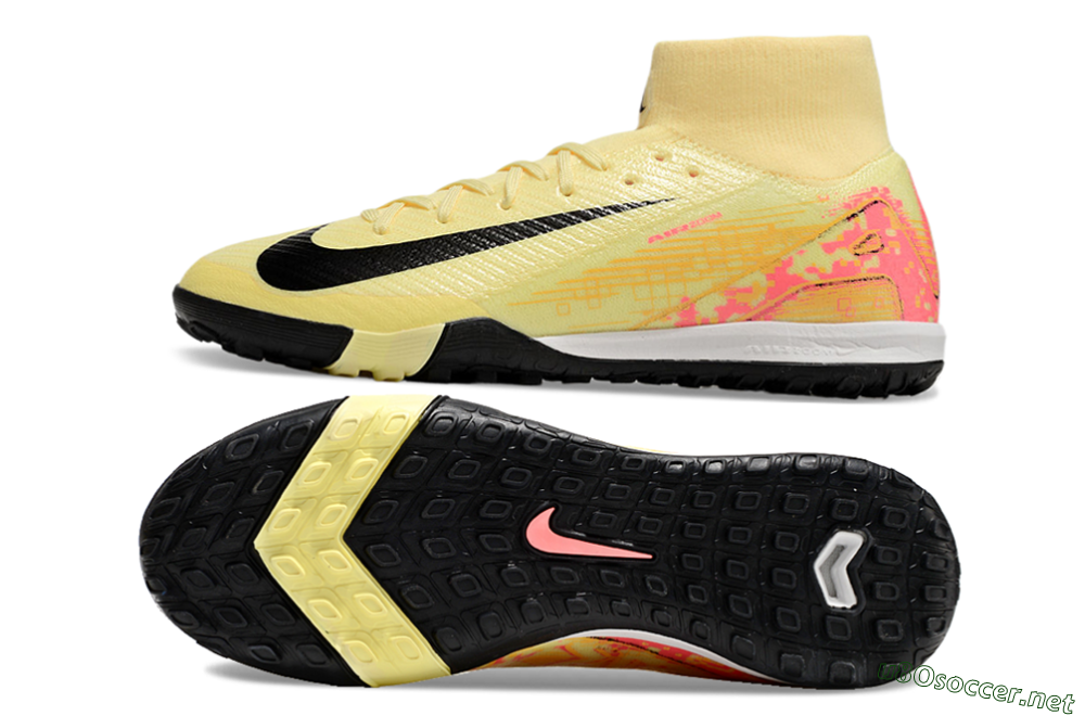 Men's Nike Air Zoom Mercurial Superfly 10 Elite TF Football Shoes - Yellow/Pink/Black 1