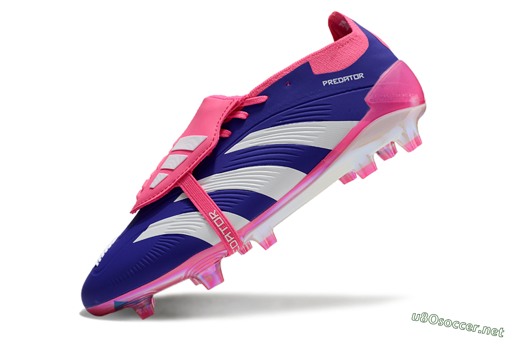 Unisex Adidas Predator Elite Foldover Tongue FG Football Boots - Blue/White/Pink/Gold 5
