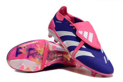 Unisex Adidas Predator Elite Foldover Tongue FG Football Boots - Blue/White/Pink/Gold