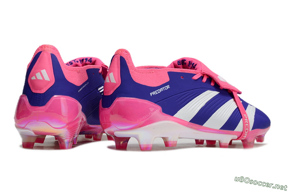 Unisex Adidas Predator Elite Foldover Tongue FG Football Boots - Blue/White/Pink/Gold 6