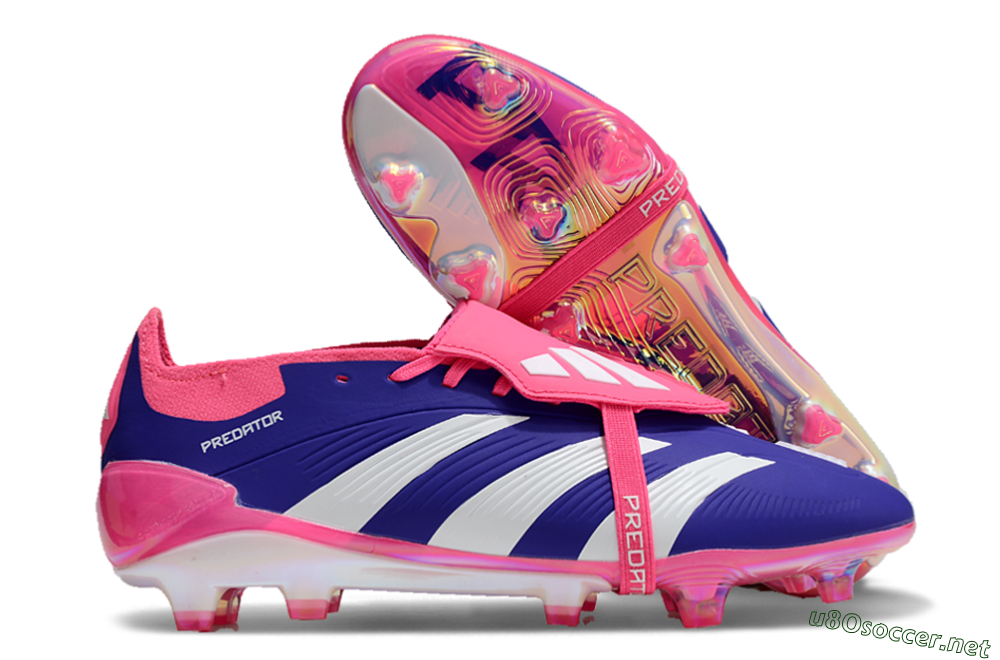 Unisex Adidas Predator Elite Foldover Tongue FG Football Boots - Blue/White/Pink/Gold 2