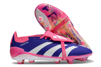 Unisex Adidas Predator Elite Foldover Tongue FG Football Boots - Blue/White/Pink/Gold