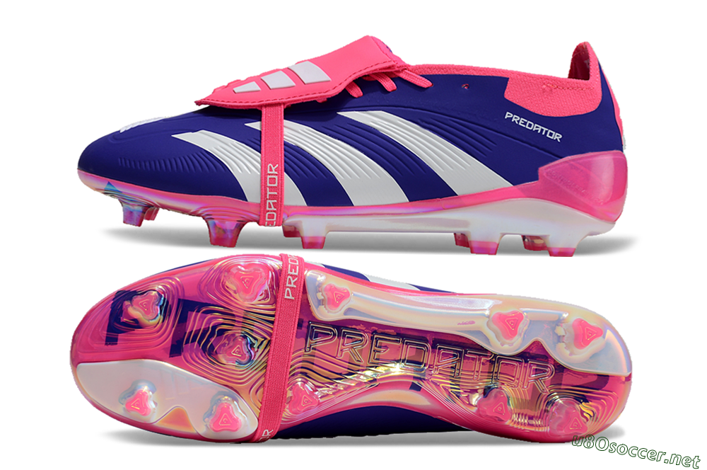 Unisex Adidas Predator Elite Foldover Tongue FG Football Boots - Blue/White/Pink/Gold 1