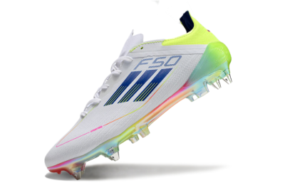 Men's Adidas F50 Elite SG Football Boots - White/Pink/Yellow/Blue