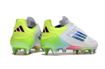 Men's Adidas F50 Elite SG Football Boots - White/Pink/Yellow/Blue