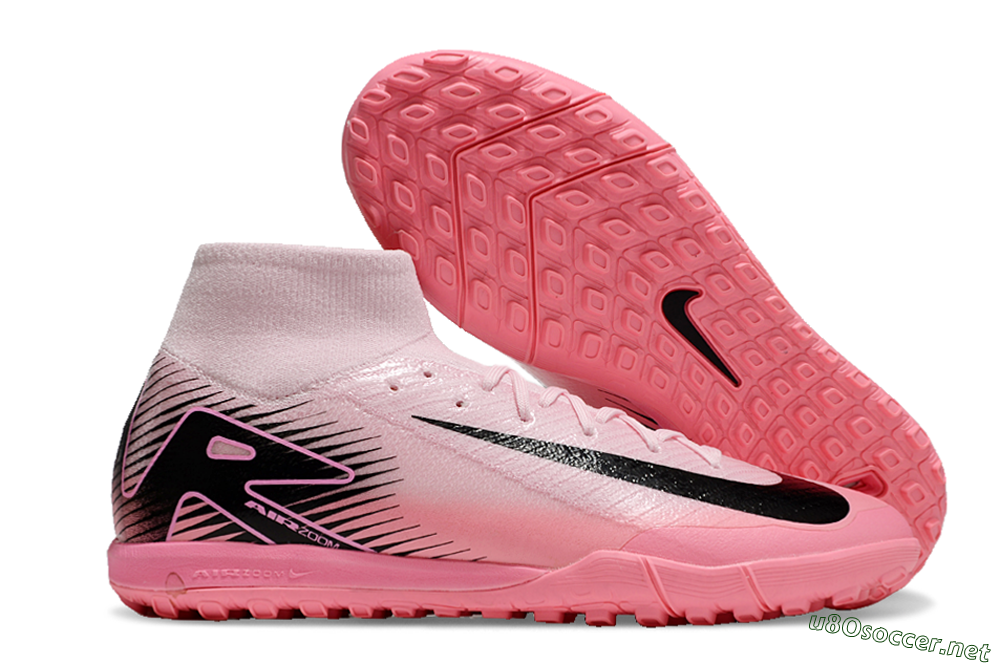 Men's Nike Air Zoom Mercurial Superfly 10 Elite TF Football Shoes - Pink/Black 2