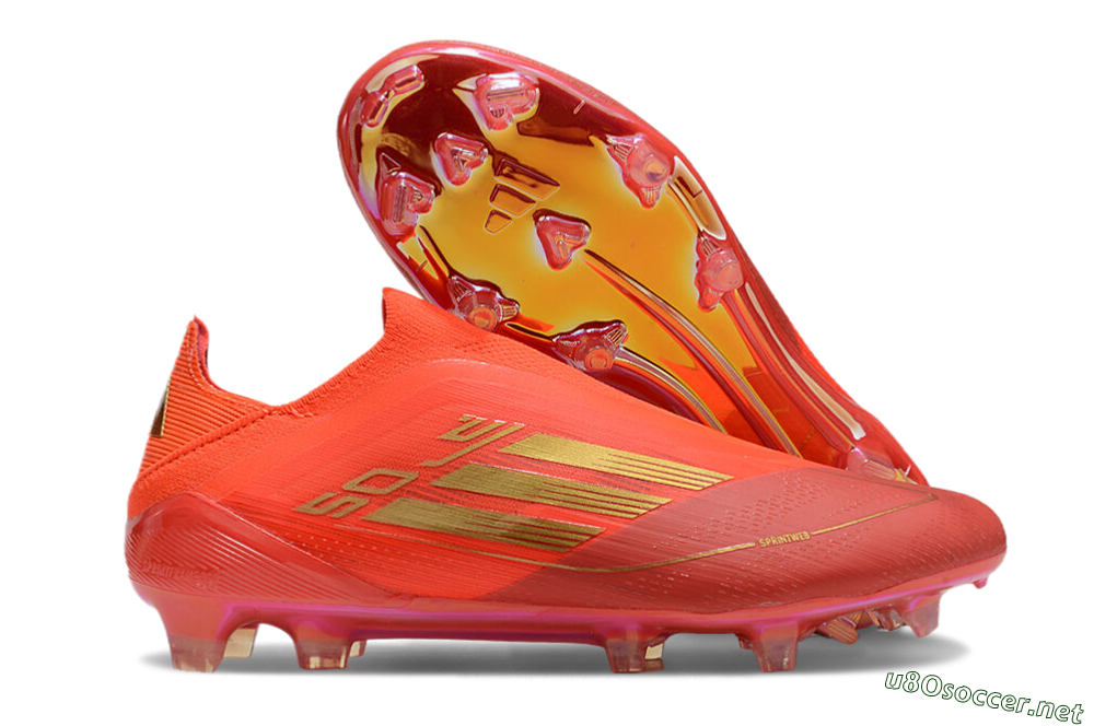 Men's Adidas F50 Elite FG Football Boots - Red/Gold 2