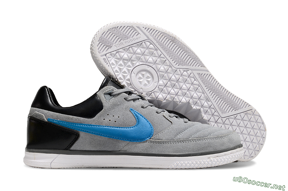 Men's Nike Street Gato IC Football Shoes - Grey/Blue/Black 2