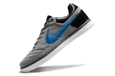 Men's Nike Street Gato IC Football Shoes - Grey/Blue/Black