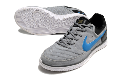 Men's Nike Street Gato IC Football Shoes - Grey/Blue/Black