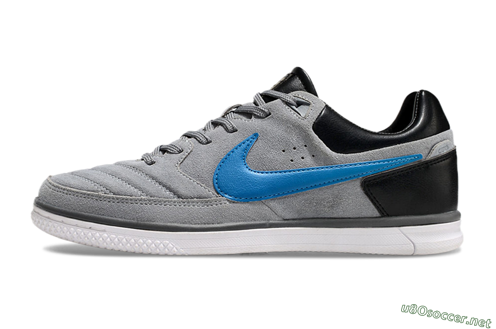 Men's Nike Street Gato IC Football Shoes - Grey/Blue/Black 0