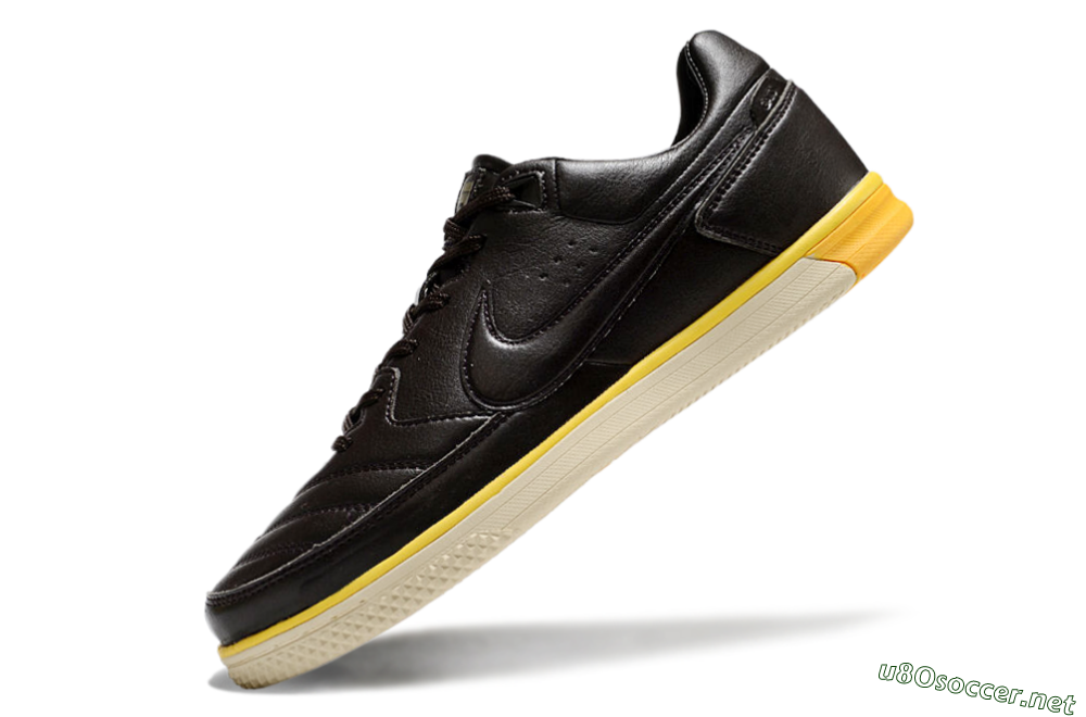 Men's Nike Street Gato IC Football Shoes - Black/Yellow/Beige 5