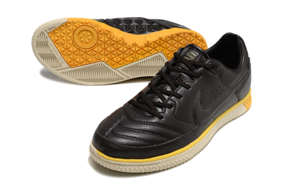 Men's Nike Street Gato IC Football Shoes - Black/Yellow/Beige