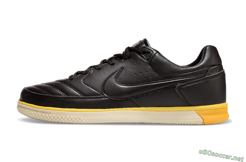 Men's Nike Street Gato IC Football Shoes - Black/Yellow/Beige 0