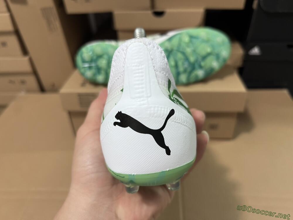 Men's Puma Ultra Ultimate FG Football Boots - White/Black/Green