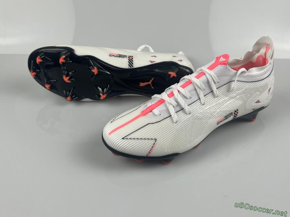 Men's Puma Ultra 5 Ultimate FG Football Boots - White/Black/Orange