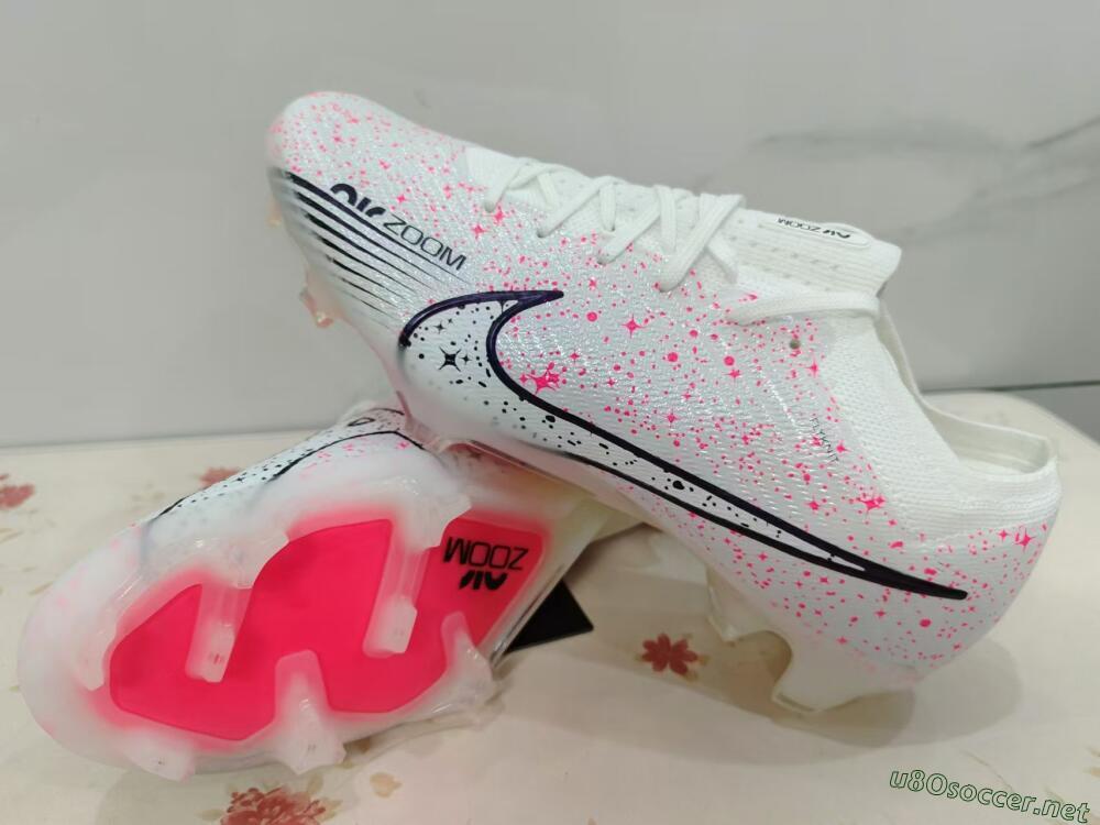 Men's Nike Air Zoom Mercurial Vapor 15 Elite FG Football Boots - White/Pink/Black