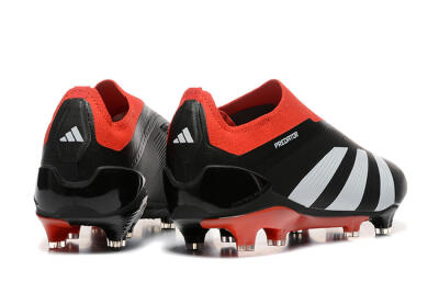 Men's Adidas Predator Elite Laceless FG Football Boots - Black/White/Red