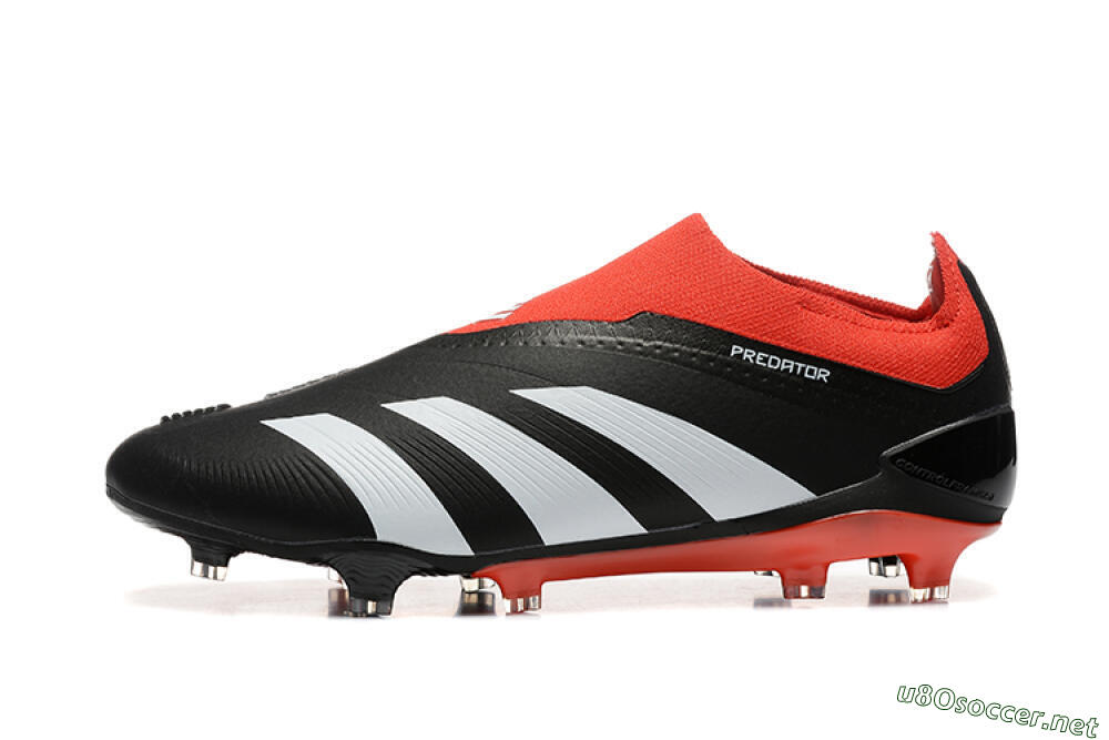 Men's Adidas Predator Elite Laceless FG Football Boots - Black/White/Red 0