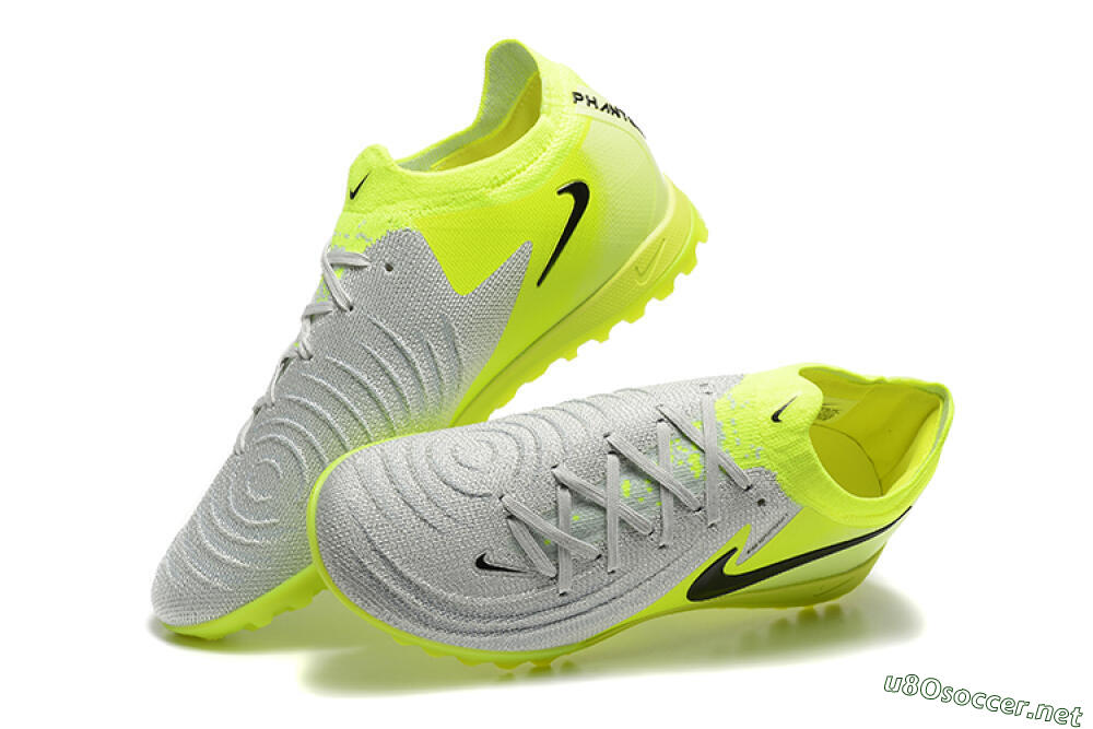 Men's Nike Phantom GX 2 Elite TF Football Shoes - Grey/Yellow/Black 6