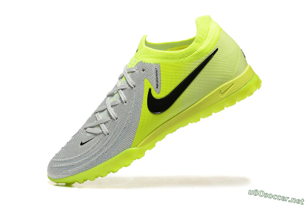 Men's Nike Phantom GX 2 Elite TF Football Shoes - Grey/Yellow/Black 8
