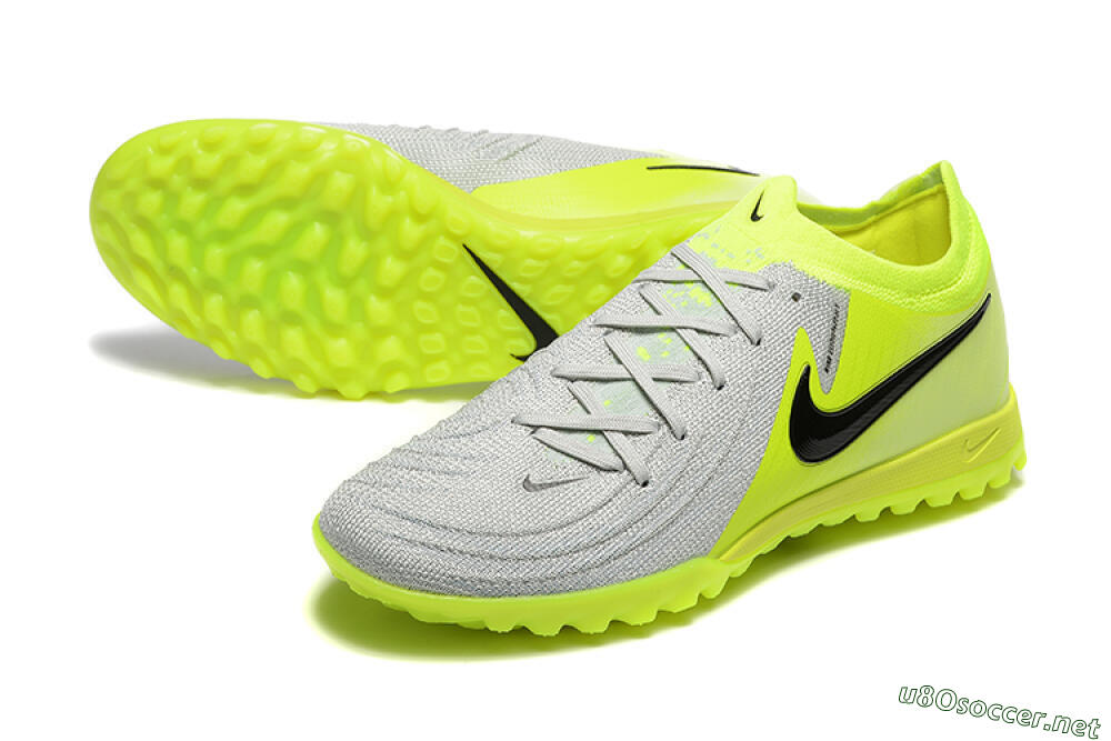 Men's Nike Phantom GX 2 Elite TF Football Shoes - Grey/Yellow/Black 3
