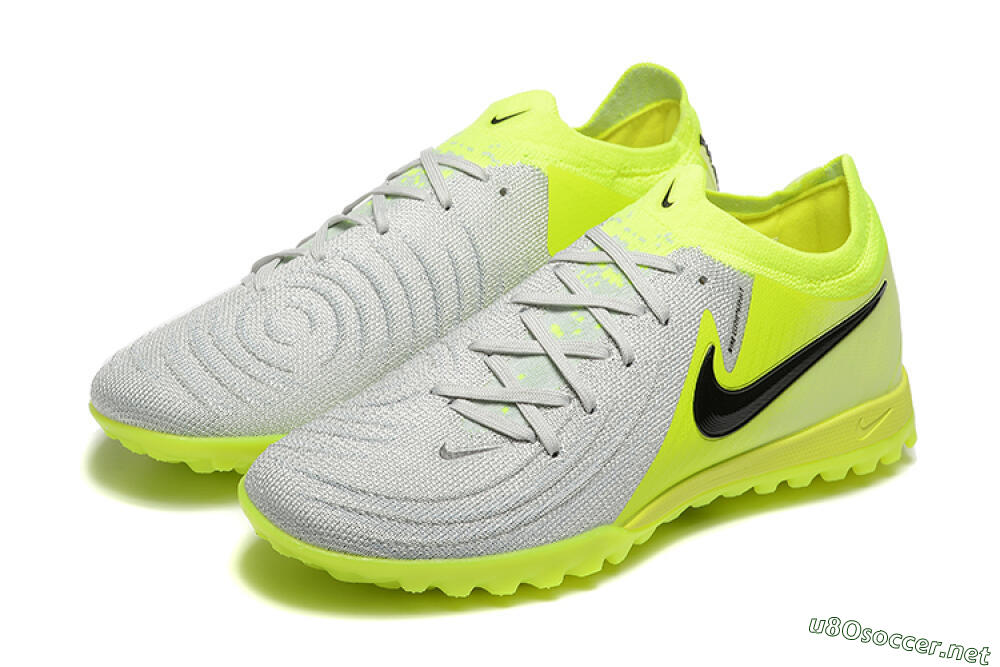 Men's Nike Phantom GX 2 Elite TF Football Shoes - Grey/Yellow/Black 5