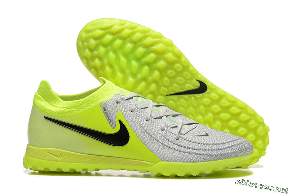 Men's Nike Phantom GX 2 Elite TF Football Shoes - Grey/Yellow/Black 2