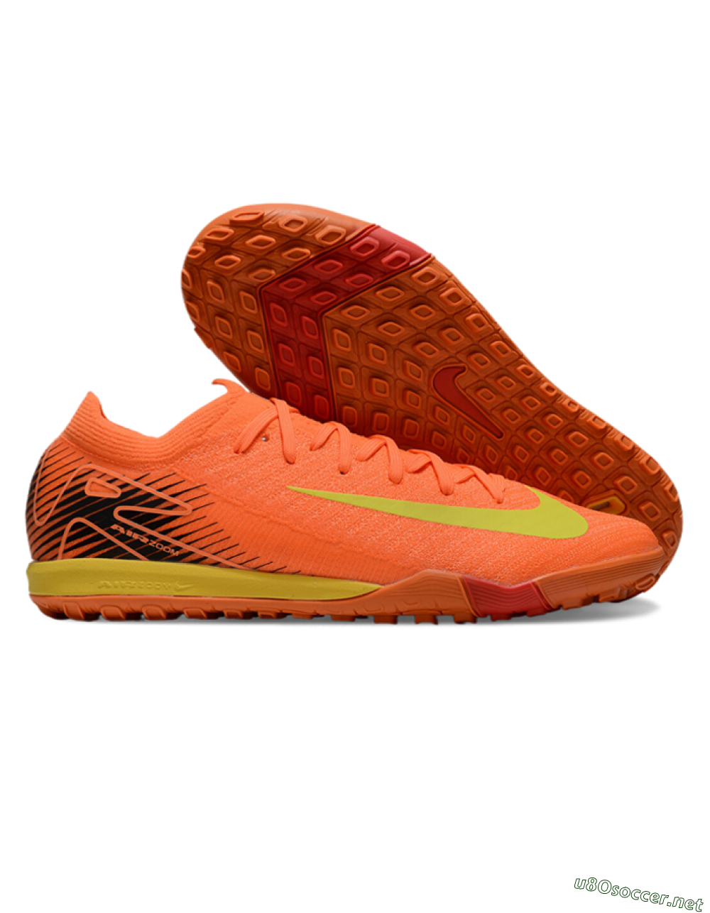 Men's Nike Air Zoom Mercurial Vapor 16 Elite TF Football Shoes - Orange/Yellow/Black 2