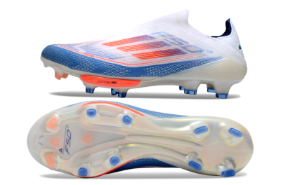 Unisex Adidas F50+ Lightstrike Pro Laceless FG Football Boots - White/Red/Blue