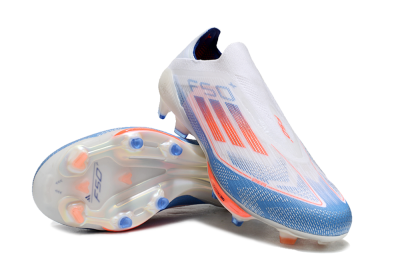 Unisex Adidas F50+ Lightstrike Pro Laceless FG Football Boots - White/Red/Blue