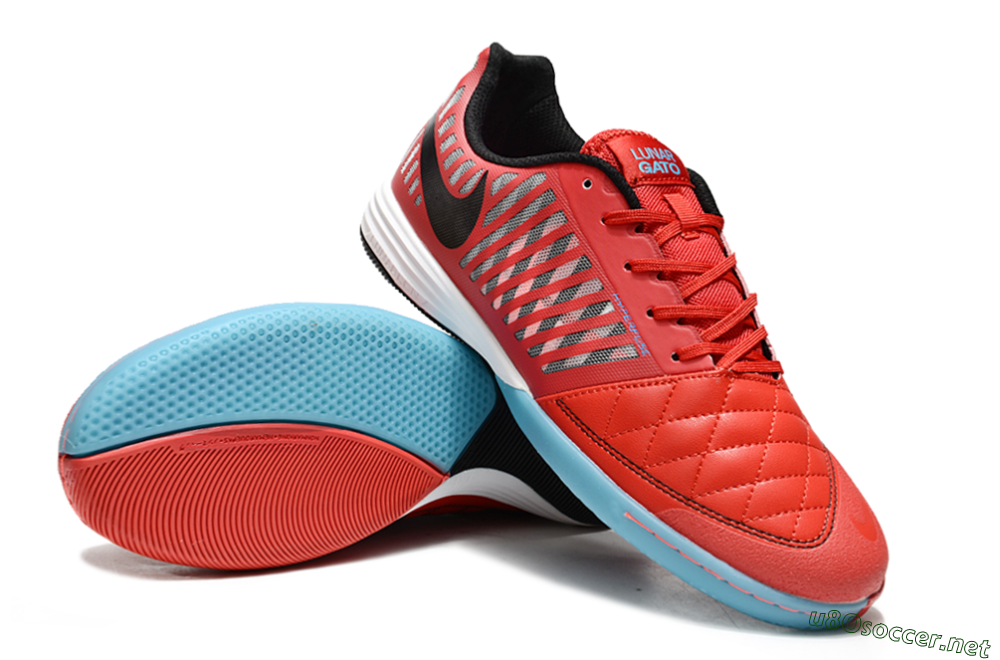 Unisex Nike Lunar Gato 2 IC Football Shoes - Red/Black/Blue/White 3