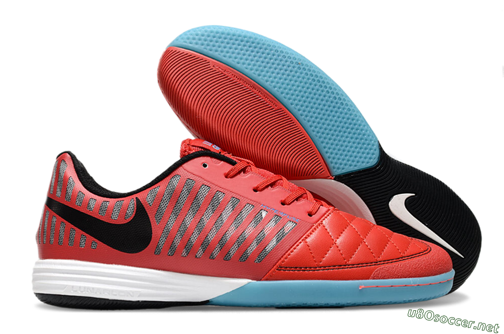 Unisex Nike Lunar Gato 2 IC Football Shoes - Red/Black/Blue/White 2