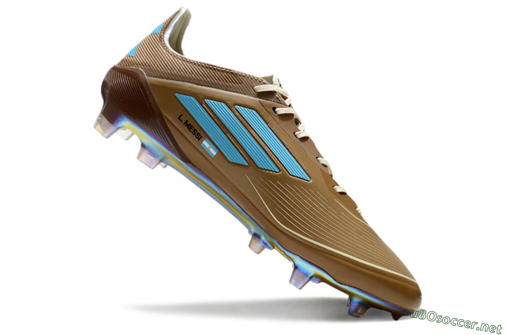 Men's Adidas F50 Elite FG Football Boots - Brown/White/Blue 4