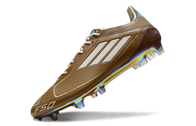 Men's Adidas F50 Elite FG Football Boots - Brown/White/Blue